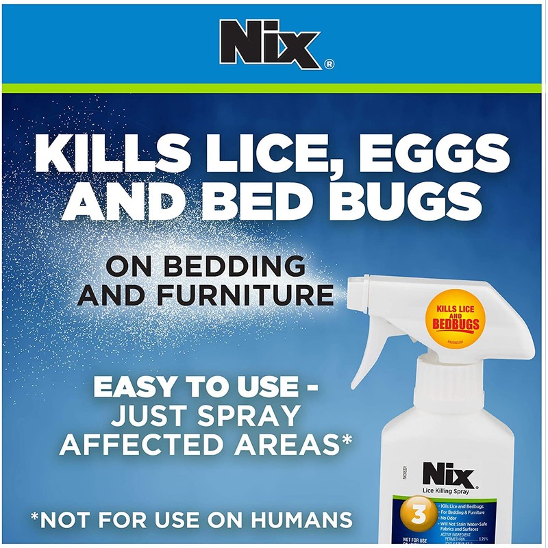 Nix Lice & Bed Bug Killing Spray for Home, Bedding