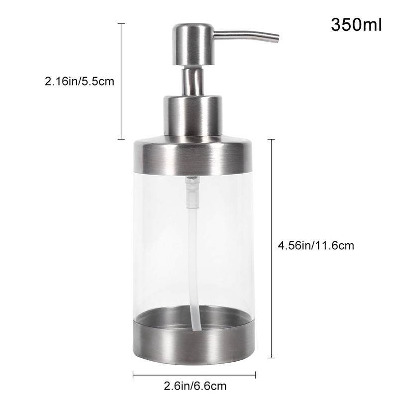 1PC 350ml Soap Dispenser Countertop Pump Lotion Bottle 304 Stainless