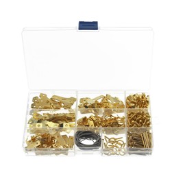 282-Piece Picture Frame Hanger Nails Set, Hardware Assortment Set for Hanging Pictures, Picture Hanger Set, for Home, Office, Photo, Picture, Painting, Picture Attachment (Gold)