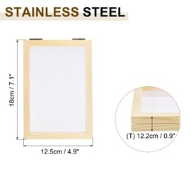 sourcing map Paper Making Screen Wooden Paper Making 7.1 x 4.9 Inch Papermaking Frame Kit Double Layer for DIY Paper Craft Making Cards, Bookmarks