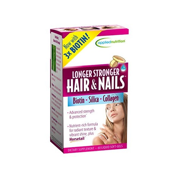Applied Nutrition Longer, Stronger Hair and Nails 60-Count (Pack of 6)