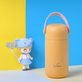 Yerbam 5.5oz Mini Tumbler Stainless Steel Vacuum Insulated Water Bottle Double Wall Thermos Flask Small Size BPA Free Leakproof (Periwinkle-Yellow Combo)