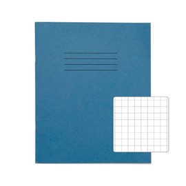 Rhino 8 x 6.5 Exercise Books, 48 Page / 10mm Squared Paper Notebook, 10 Pack, Writing Book, Office & School Stationery Supplies, Light Blue