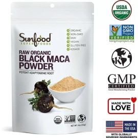 Black Maca Root Powder maca peruana negra en polvo Puro 5.3 OZ Mejor capsulas black maca Organico ys