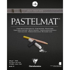Clairefontaine Pastelmat Pad 24 x 30cm Pad No. 6, Black, 96004C
