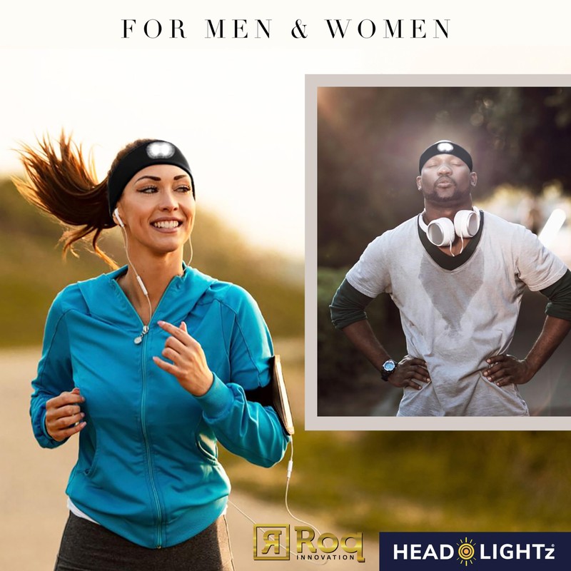 HEAD LIGHTZ by Roq Innovation - Flashlight Adjustable Padded Headband