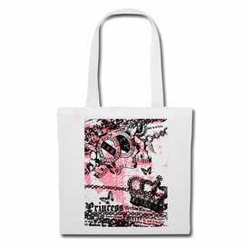 Shoulder Bag Princess Fashion Love Beauty Pebble NYC CLOTHING GIRL NEW YORK WEDDING EVENT USA Paris Nail Luxury Casual Lifestyle Street Fashion Shopping Bag School Bag Gym Bag in White, White