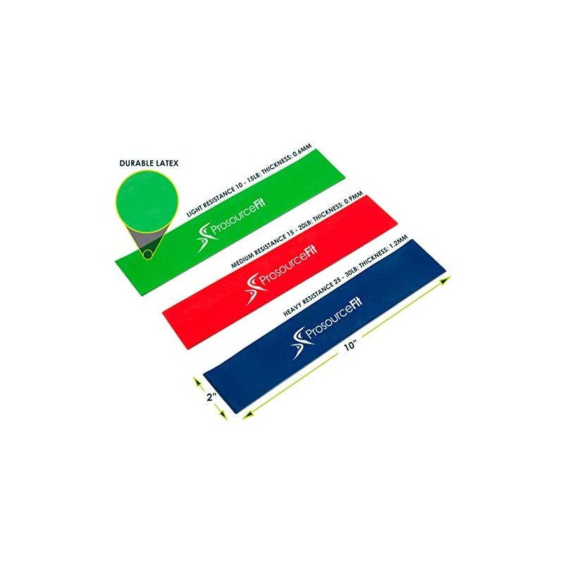 ProsourceFit Loop Resistance Bands Set of 3, 2-Inch Wide for
