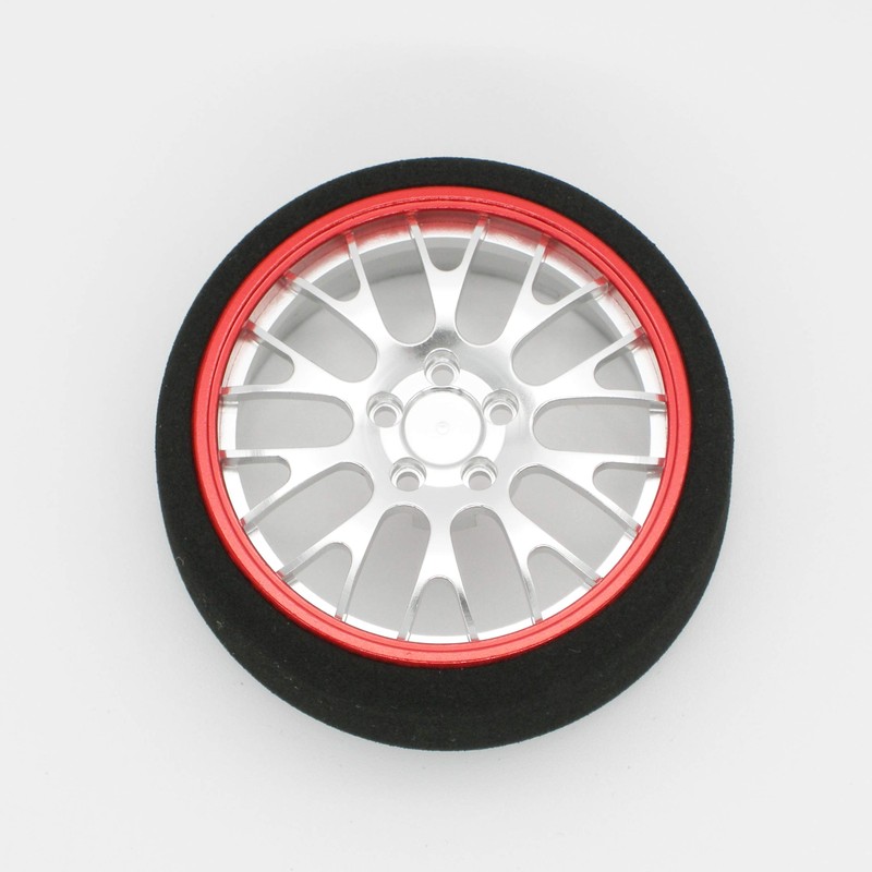 RC模型用 ステアリングホイール シルバー/レッド
