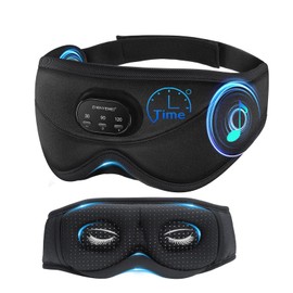 ZHENYEMEI Bluetooth Sleep Mask with Smart Timing, 100% Blackout 3D Contoured Eye Mask for Sleeping & Music Auto Shut Off, Breathable No Pressure for Side Sleeper Travel Essential Gift for Women Men