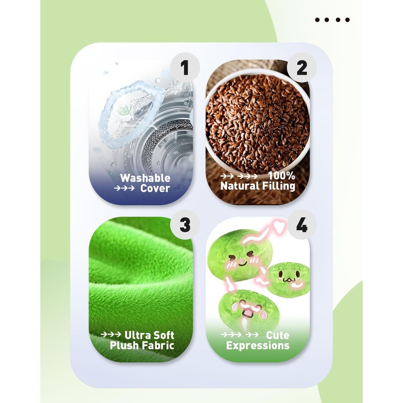 COMOIL Peas in a Pod Plush Microwave Heating Pad -