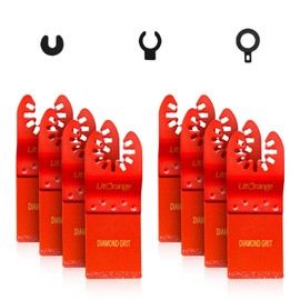 Litorange 8 Pcs Diamond Oscillating Blades, Oscillating Multi Tool Diamond Saw Blades for Grout Removal, Flush Cut, Cleaning Mortar