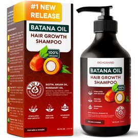 Batana Oil Shampoo for Hair Growth - Routine Shampoo for Thinning Hair for Women & Men - 9-in-1 Natural Hair Loss Shampoo with Biotin, Rosemary Oil - Thickening Hair Treatment & Regrowth
