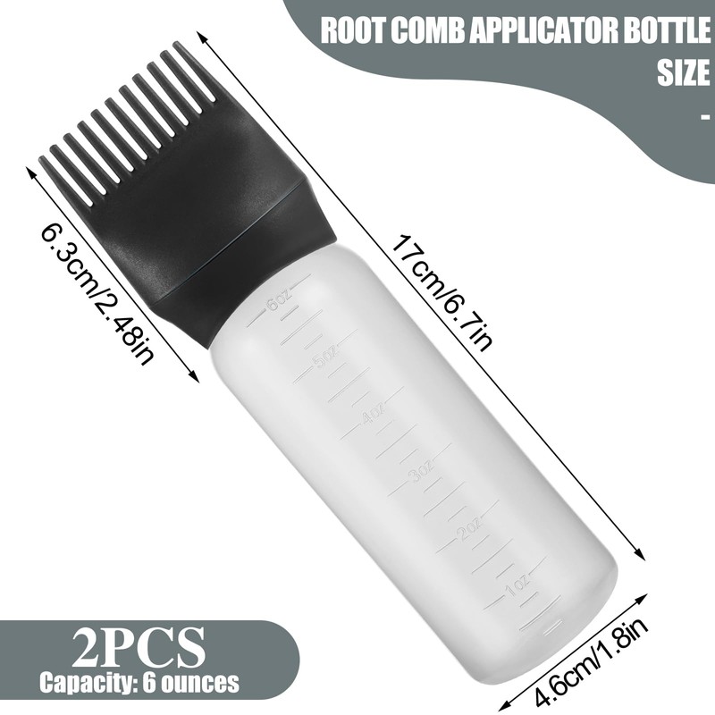 Pimoys 2 Pack Root Comb Applicator Bottle 6 Ounce, Oil