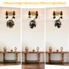 SEEBLEN Farmhouse Wooden Flush Mount Ceiling Lamp,4-Light Directional Ceiling Spotlight