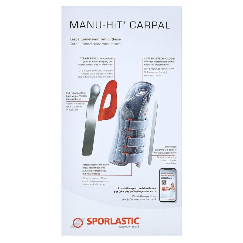 SPORLASTIC MANU-HIT CARPAL 07233 Carpal Tunnel Syndrome Orthosis Right Size