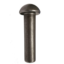 5/8" Diameter X 2-1/2" Long Solid Steel Round Head Rivet, Plain Finish - Pack of 5 LBS - Approximately 15 Pieces.
