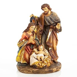 Logbuch-Verlag Realistic Nativity Scene Icon Mary Joseph Jesus Child Christmas Nativity Figure 19 cm