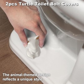 2 Pcs Toilet Bolt Covers,Toilet Screw Cover Caps,Ceramic Cats Toilet Bolt Covers, Tall Toilet Bolt Caps, Cute Bathroom Decorations (white foxs)