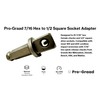 Pro-Graad 7/16 Hex to 1/2 Square Socket Adapter Drive Converter,