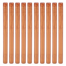 Zerodis Sealing Wax Stick, 10Pcs Convenient Smokeless Flexible Hot Seal Sticks for DIY Wedding Invitation Decoration Envelopes Cards Wine Packages Gift Wrapping(Copper and gold)