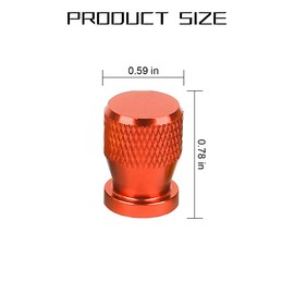 BELOMI Car Tire Valve Stem Caps, 4PCS Leak Proof Aluminum Alloy Vehicle Air Cover, Dust Proof Airtight Automotive Wheel Protector Accessories, Universal for SUV, Truck, Motorcycles (Orange)