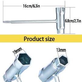 KiBlithemor 4 Pieces Chainsaw Wrench, 13mm x 19mm Spark Plug Wrench, T Chainsaw Wrench, Chainsaw Wrench, Combination Keys for Chainsaw Mower, Brush Cutter, Lawnmower