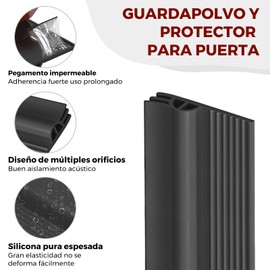 2PCS Guardapolvo y Protector para Puerta, Polvo del Sello Inferior de La Puerta, Tira de Sellado de Silicona para Puerta Autoadhesivo de 3 Capas, para Aislamiento Acústico/Insectos, 5 x 100 cm, Gris