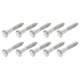 METALLIXITY 10pcs M8x40mm Hex Lag Screws 304 Stainless Steel Self Tapping Wood Bolts for Home Use