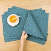 SHACOS Faux Linen Double Layer Placemats Set of 4 Machine