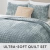 RECYCO Luxury Velvet Quilt King Size, Ultra Soft Velvet Bedding