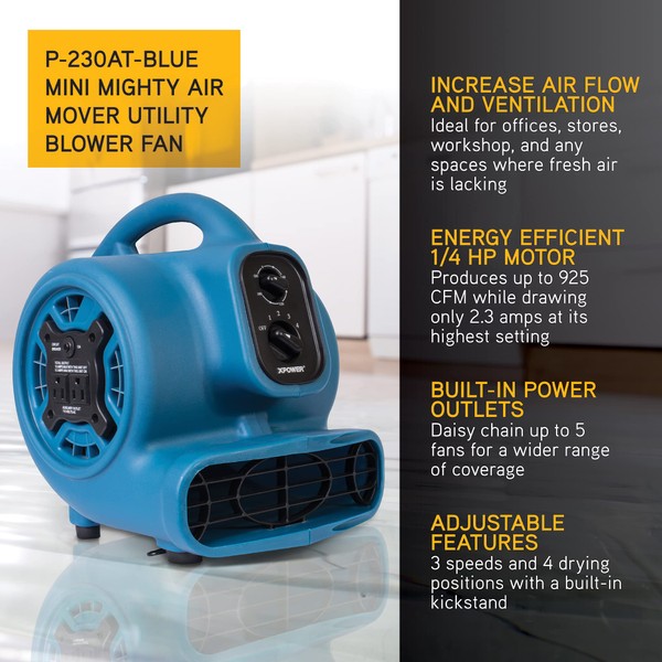 XPOWER XPOWER P-230AT Mini Mighty 1/4 HP 925 CFM Centrifugal