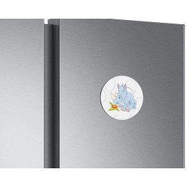 Unbranded Angry Rhino Animal | 4'' X 4'' Round Decorative Magnet