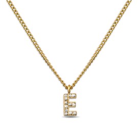 Gold Letter Chain for Women I 18K Gold-Plated Necklace with Zirconia Initials I Golden, Stainless Steel Letter Chain, Stainless Steel