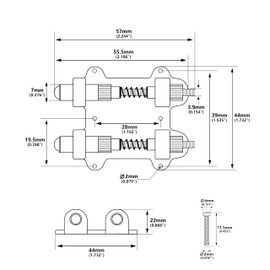 Banworks Brass Tremolo Stabilizer Double Tremolo Arming Adjuster Electric Guitar Dual Tremolo Bridge Stopper Stabilizer for Electric Guitar Tremolo Systems JT/WDXT-01