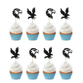 ShuanQ Eagle Cupcake Toppers - Bald Eagle Dessert Decor Cupcake Picks - Eagle Theme Birthday Party Decoration Supplies