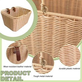 Versatile Large Picnic Basket with Foldable Handle – Perfect for Outdoor Picnics, Bike Rides, Garden Harvest & Home Decor (Large-Beige)