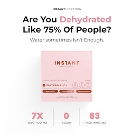 Instant Hydration Sobres de Electrolitos En Polvo - Mezcla para Bebida de Sanda - Sin Azcar - Cetognica, Vegana, Sin Gluten, Sin Omg - Favorece La... 