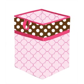 Bacati Collapsible Storage Hamper, Butterflies, Pink/Chocolate, One Size