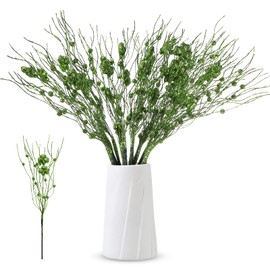 Geyoga 24 Pcs St Patricks Day Flowers, 15.7'' Shamrock Floral Picks and Sprays, Glitter Artificial Clover Stems Branches Bouquet for St. Patricks Day Table Centerpieces Home Decor (Light Green)