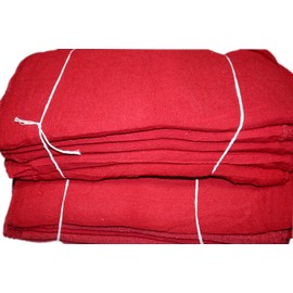 Atlas Cotton Auto Shop Towels, 50-Pieces, Red