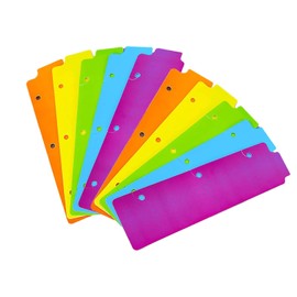 Wonafa 10Pcs Snap-in Bookmark Plastic Dividers for 3 Ring Binders, Snap-in Bookmarks,Plastic Binder Divider,Today Planner Page Finders for Pages or Bookmarks (Multicolor_8.5 * 2.35in)
