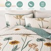 WONGS BEDDING Quilt Set King Size, Aqua Floral Printed Bedspread