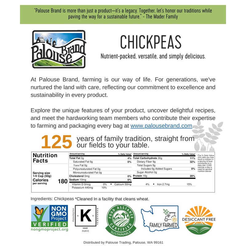 Chickpeas | 25 LBS | Emergency Food Storage Bucket |
