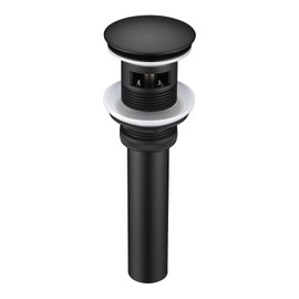 Yodel Faucet Bathroom Sink Drain with Overflow - Big Cap Fit for Large Undermount Sink with 1 3/4" Drain Opening - Pop Up Vanity Sink Drain,Matte Black