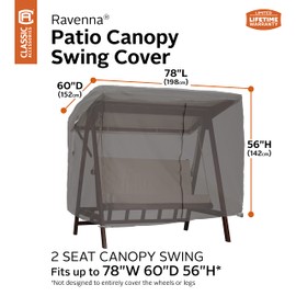Classic Accessories Ravenna Water-Resistant 78 Inch Patio Canopy Swing Cover