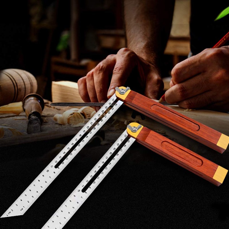 ANCLLO 27cm Activity Angle Ruler Protractor Horizontal Sliding T-Bevel Square