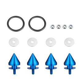 TOMALL 4 Pcs Universal Aluminum Bumper Quick Release Fasteners for Car Sharp anti-collision Fasteners Washers Kit for Car Front Rear Bumper Trunk Fender Hatch Lids (Blue)