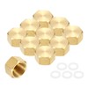 sourcing map 3Pcs Brass Hex Head Plug Compression Cap Fitting
