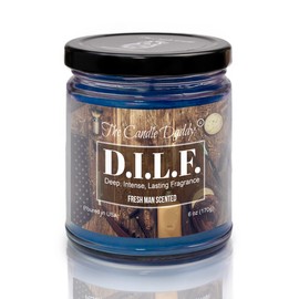 DILF (D.I.L.F.) - Fresh Man Scented - Funny 6 Oz Jar Candle - 40 Hour Burn Time Father's Day